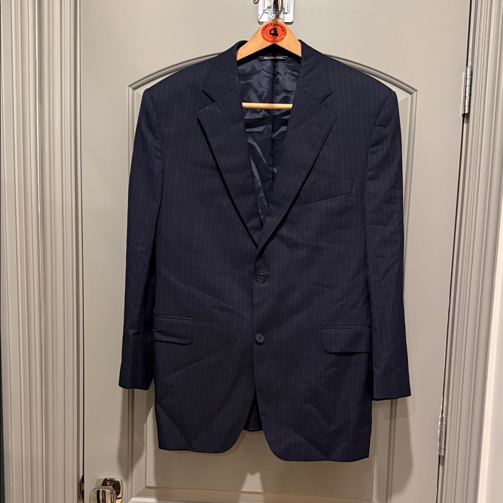 Faconnable Dark Blue Pinstripe Blazer